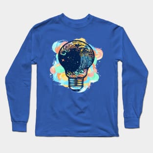 Storm in a light bulb color tattoo. Great outdoors. Symbol of adventures boho style water color splashes Long Sleeve T-Shirt